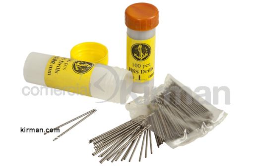 Imagen de Broca helicoidal HSS de acero de Ø 0.80 mm Tubo de 100 uds