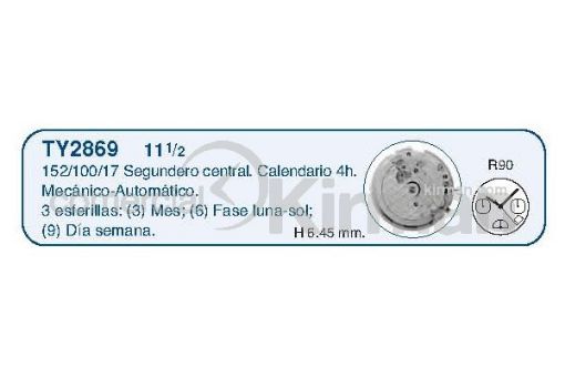 Imagen de Movimiento de pulsera mecánico TY2869