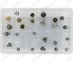 Imagen de Surtido de 12 coronas y tubos tipo RX cromadas de rosca 90
