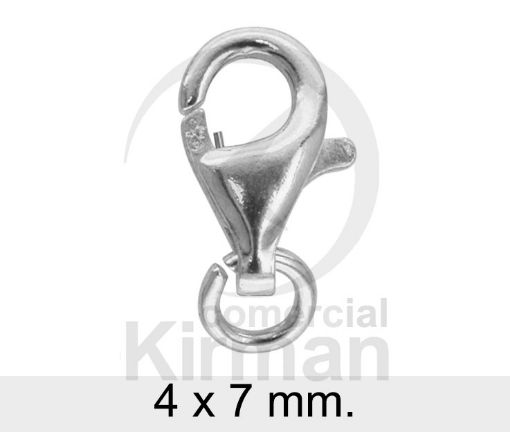 Imagen de Mosquetón lágrima con anilla 4 x 7 mm Plata 925