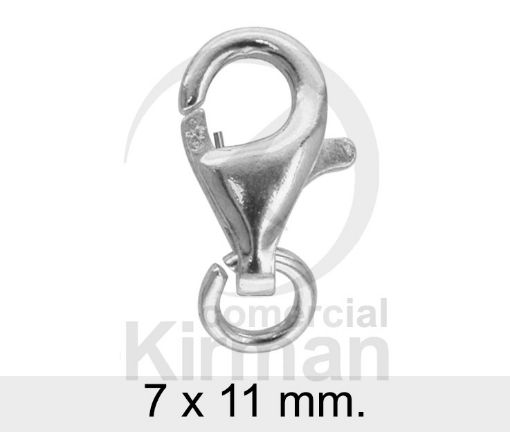 Imagen de Mosquetón lágrima con anilla 7 x 11 mm Plata 925