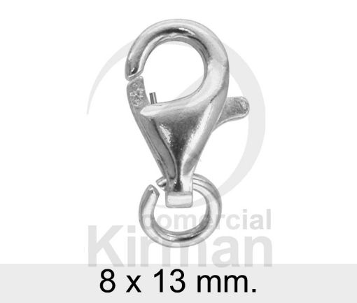 Imagen de Mosquetón lágrima con anilla 8 x 13 mm Plata 925