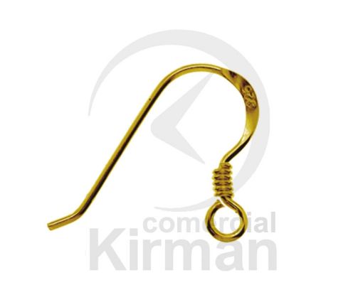 Imagen de Gancho pendiente 10 x 19 mm. Plata chapada en oro