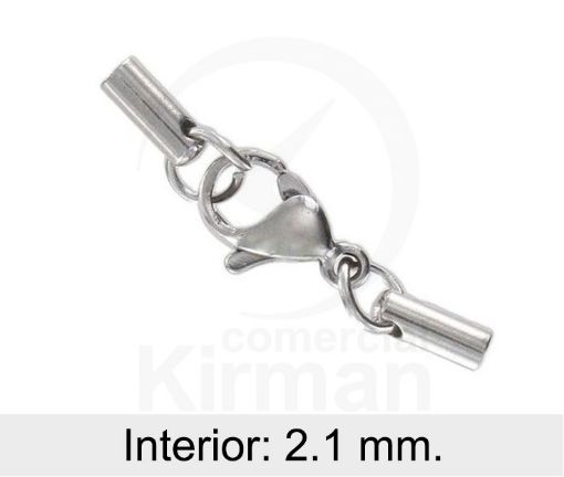 Imagen de Mosquetón con terminales forrados 6 x 2.1 mm Ø Plata 927