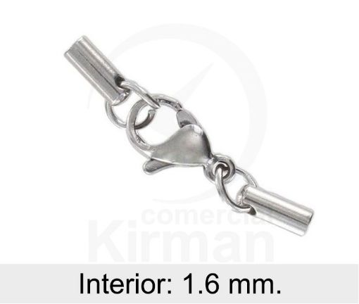 Imagen de Mosquetón con terminales forrados 6 x 1.6 mm Ø Plata 927