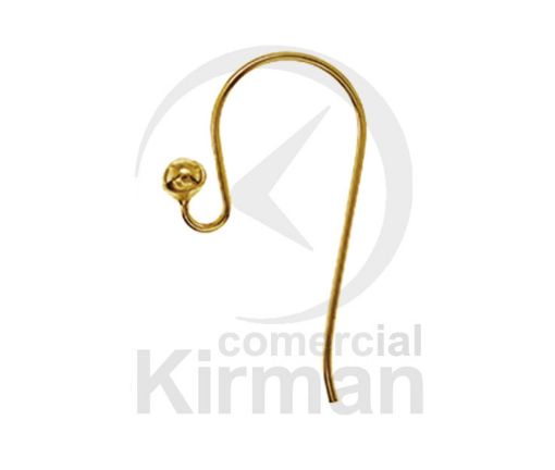Imagen de Gancho pendiente 11 x 22 mm. (Ø 0.8 mm.) Plata chapada en oro