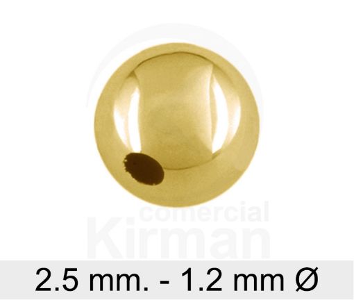 Imagen de Bola 1.2 mm. (Ø 1.2 mm.) Plata chapada en oro