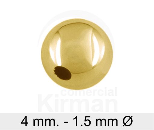 Imagen de Bola 4 mm. (Ø 1.5 mm.) Plata chapada en oro
