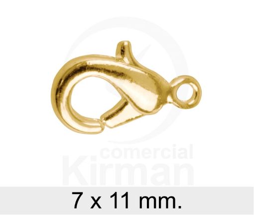 Imagen de Mosquetón 7 x 11 mm. Reasa 6 mm. Plata chapada en oro