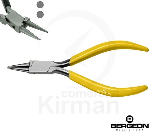 Imagen de Alicate Bergeon de acero de puntas redondas estriadas - 2625