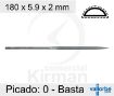 Imagen de Limatón Vallorbe de media caña - Picado 0 basto L: 180 mm - LA2402-180-0