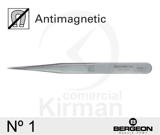 Imagen de Pinza Bergeon de acero inoxidable nº 1 - 7026-1