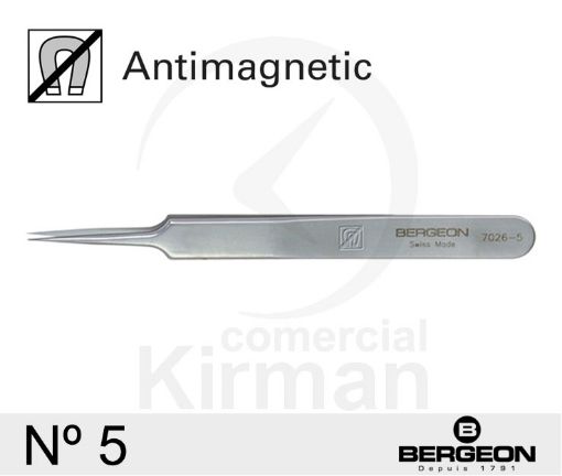 Imagen de Pinza Bergeon de acero inoxidable nº 5 - 7026-5