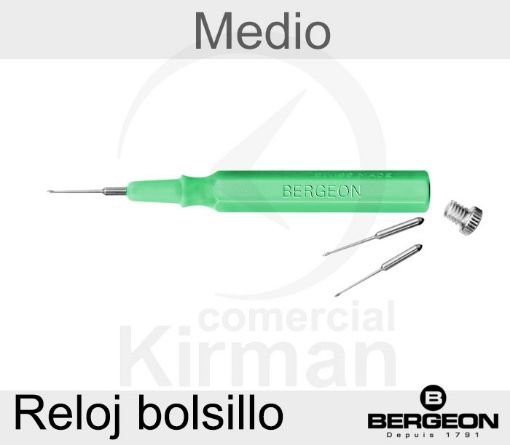 Imagen de Aceitador de plástico verde para relojes de bolsillo Bergeon con punta mediana - 5423-C