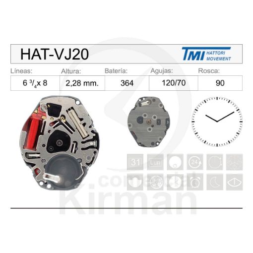Imagen de Movimiento de pulsera Hattori VJ20