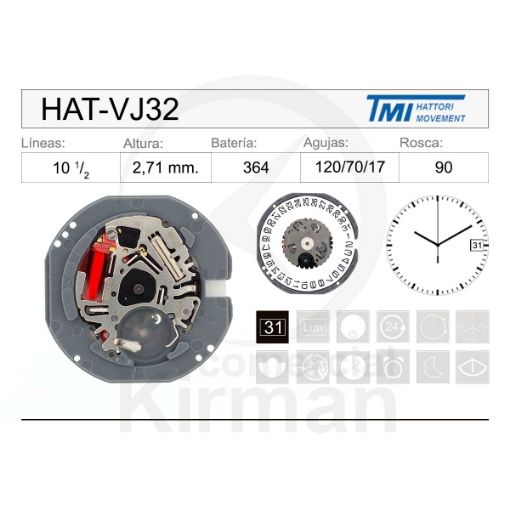 Imagen de Movimiento de pulsera Hattori VJ32