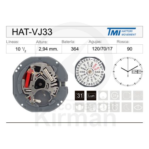 Imagen de Movimiento de pulsera Hattori VJ33