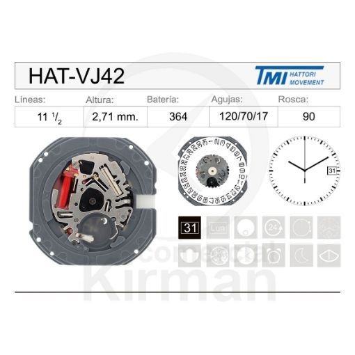 Imagen de Movimiento de pulsera Hattori VJ42