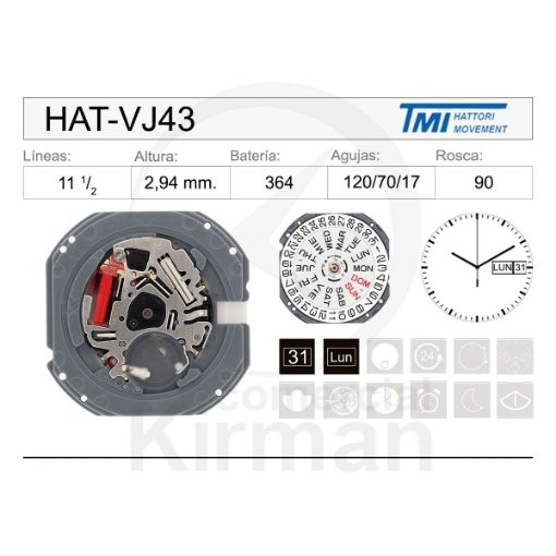 Imagen de Movimiento de pulsera Hattori VJ43