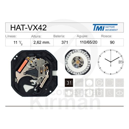 Imagen de Movimiento de pulsera Hattori VX42