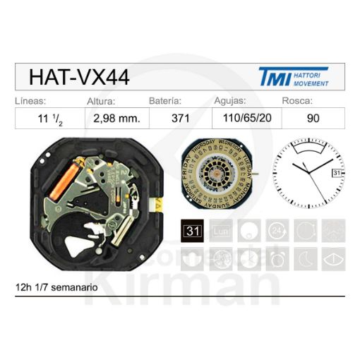 Imagen de Movimiento de pulsera Hattori VX44