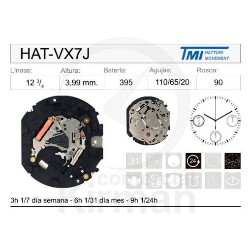 Imagen de Movimiento de pulsera Hattori VX7J