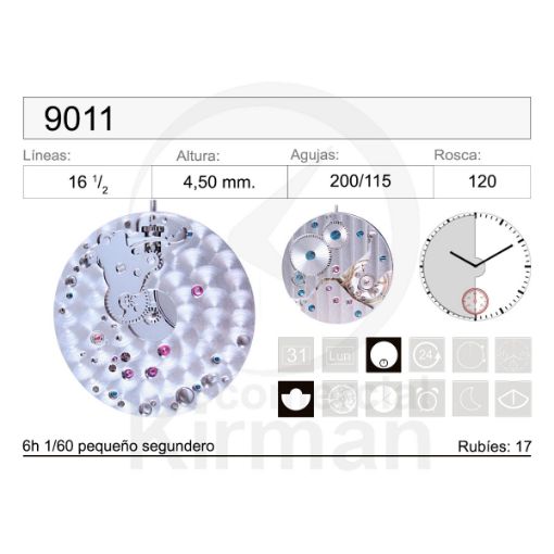 Imagen de Movimiento de pulsera mecánico por cuerda 9011