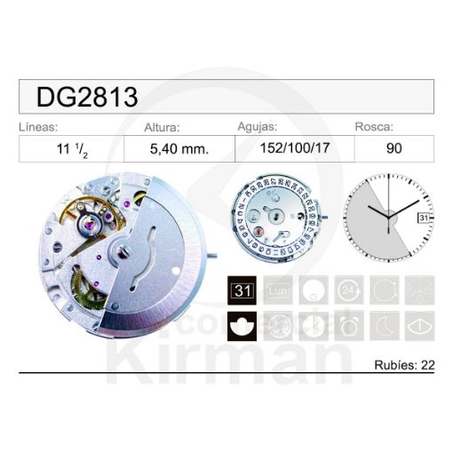 Imagen de Movimiento de pulsera mecánico DG2813