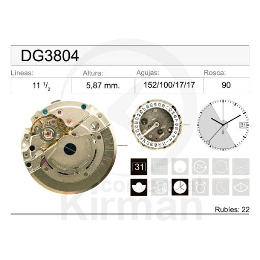 Imagen de Movimiento de pulsera mecánico DG3804