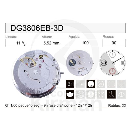 Imagen de Movimiento de pulsera mecánico DG3806EB-3D