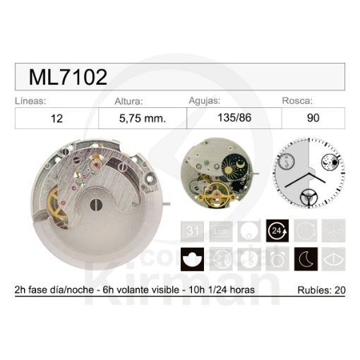 Imagen de Movimiento de pulsera mecánico ML7102