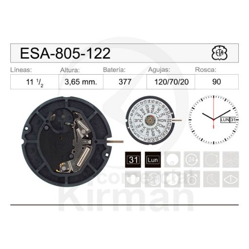 Imagen de Movimiento de pulsera ESA-805-122