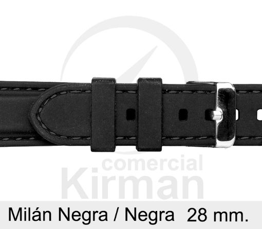 Imagen de Milán de color negra y costura negra de 28 mm