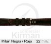 Imagen de Milán de color negra y costura Roja de 22 mm