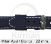 Imagen de Milán de color azul y costura blanca de 22 mm