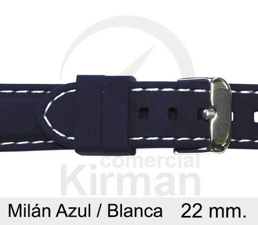Imagen de Milán de color azul y costura blanca de 22 mm