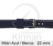 Imagen de Milán de color azul y costura blanca de 22 mm