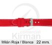 Imagen de Milán de color roja y costura blanca de 22 mm