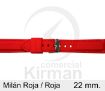 Imagen de Milán de color roja y costura Roja de 22 mm