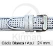 Imagen de Cádiz de color blanca y pespuntes en azul 24 mm