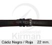 Imagen de Cádiz de color negra con pespuntes en rojo 22 mm