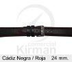 Imagen de Cádiz color negra con pespuntes en  rojo 24 mm