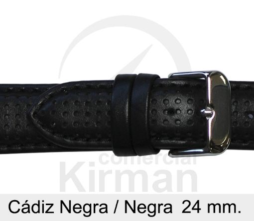 Imagen de Cádiz de color negra con pespuntes en negro 24 mm