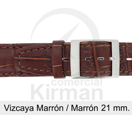 Imagen de Vizcaya de color marrón y costura marrón de 21 mm