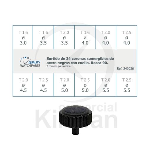Imagen de Surtido 24 coronas negras sumergibles con cuello R90