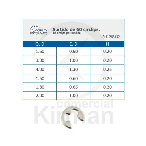 Imagen de Surtido 60 circlips para pulsadores
