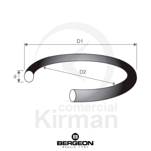 Imagen de Nº 22 D1 28.25 mm. D2 26.25 mm. d 1.00 mm - 6043-D-002 NO 22
