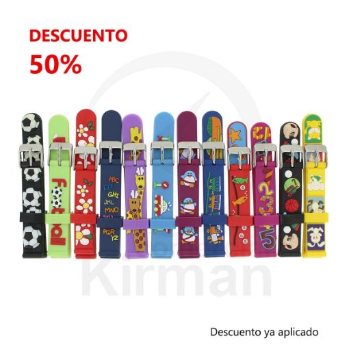 Imagen de Surtido de 12 correas infantiles con formas en relieve