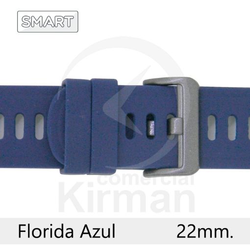 Imagen de CORREA SMART SILICONA AZUL FLORIDA 22MM