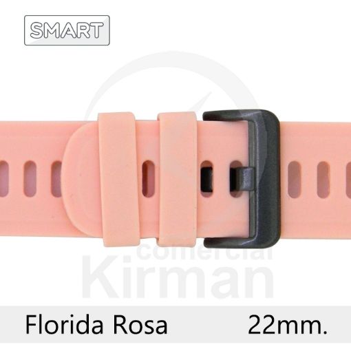 Imagen de CORREA SMART SILICONA ROSA FLORIDA 22MM